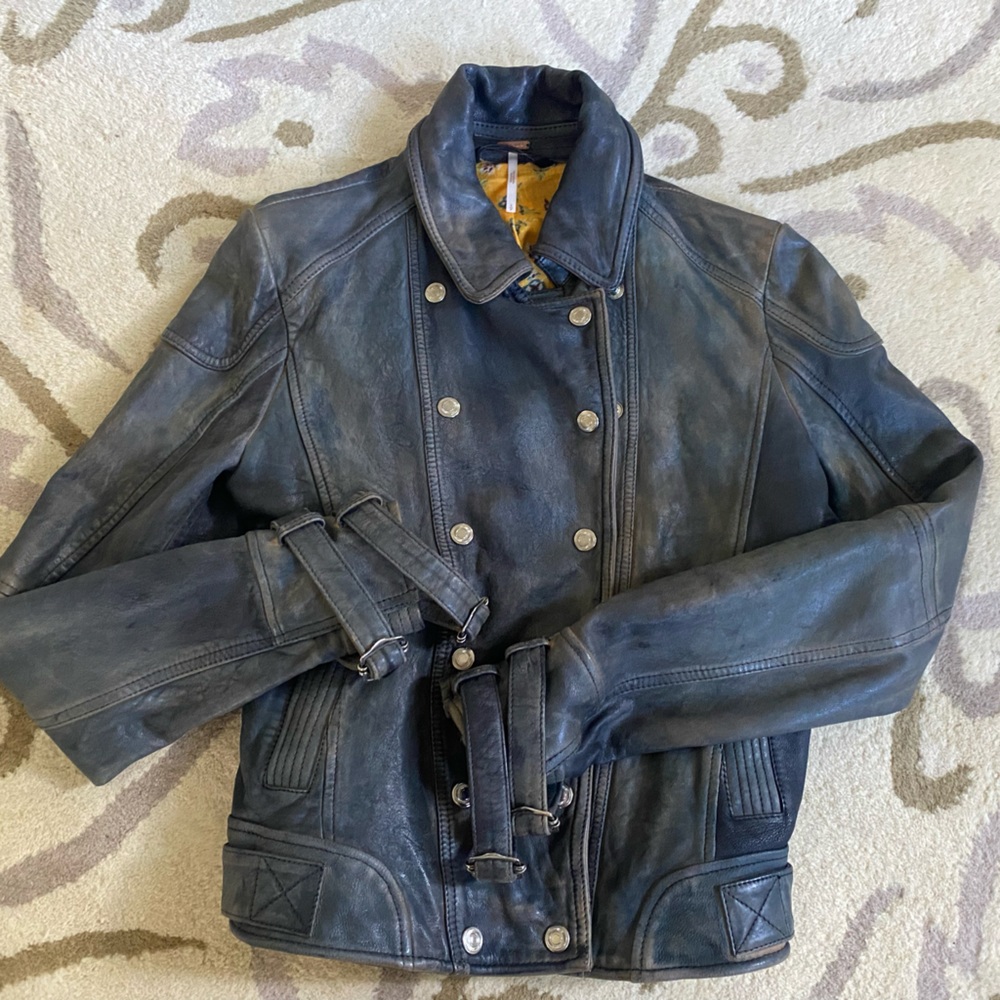 Free People leather jacket.